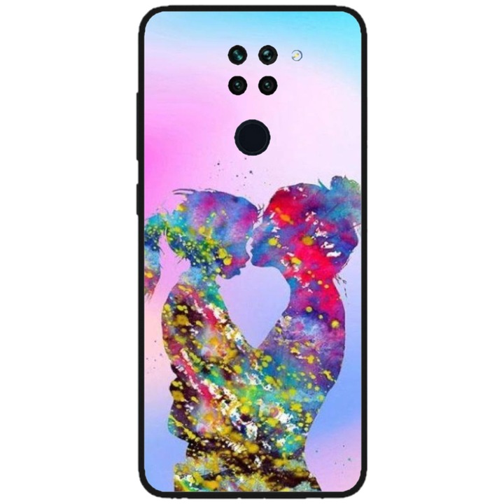 Персонализиран калъф за плуване и силиконово фолио за Xiaomi Redmi Note 9T 5G, модел Colorful Love, многоцветен, S1D1M0376