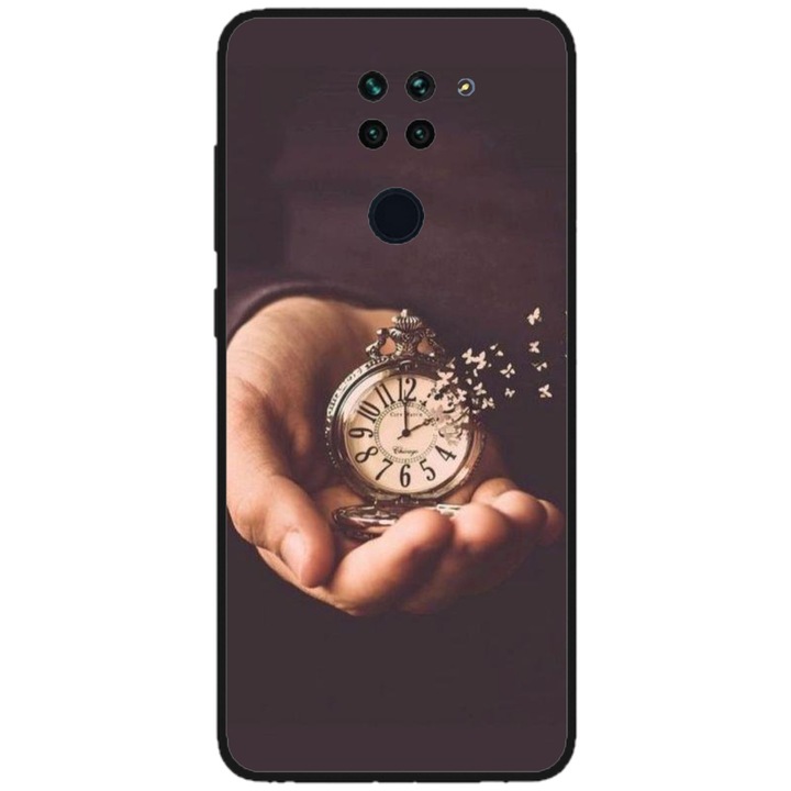 Husa personalizata HQPrint pentru Xiaomi Redmi Note 9T 5G, model Time Flies #1, multicolor, S1D1M0364