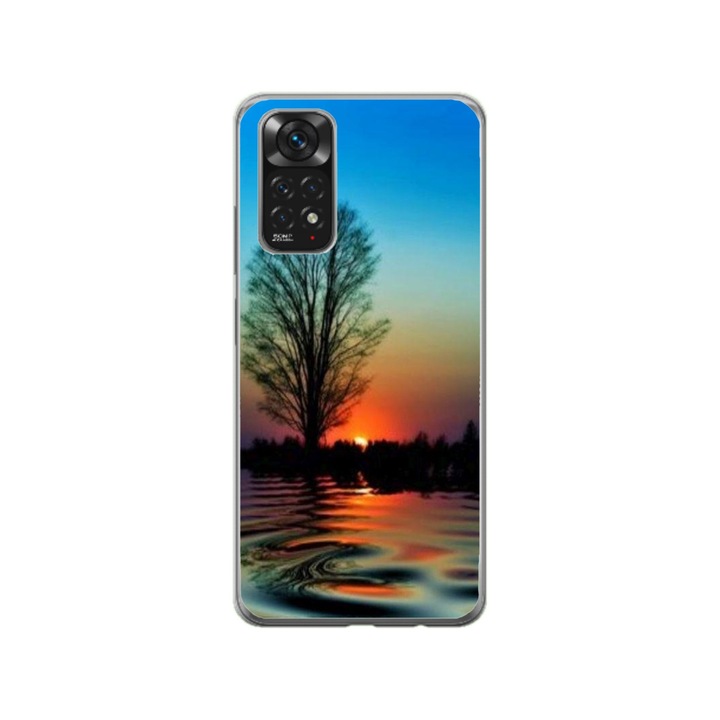 Husa personalizata HQ Print si Folie de Silicon pentru Xiaomi Redmi Note 11 Pro 5G, model Apus, multicolor, S1D1M0006