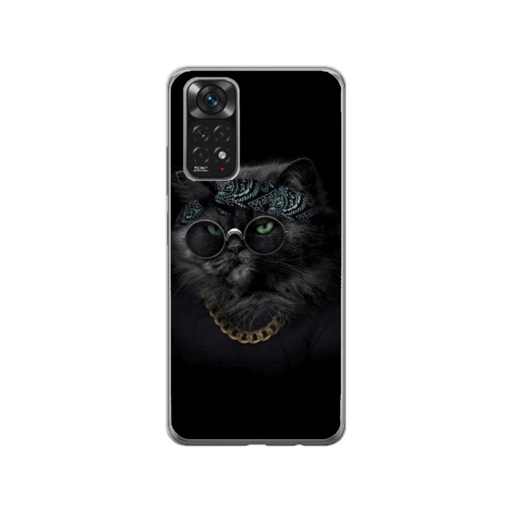 Персонализиран калъф за плуване за Xiaomi Redmi Note 11 Pro 5G, модел Black Cat #4, многоцветен, S1D1M0097