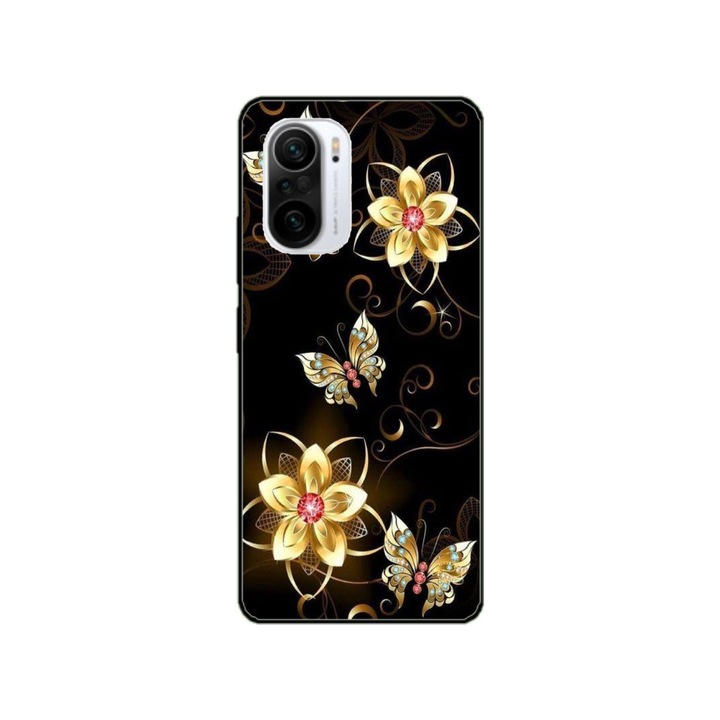 Husa personalizata HQ Print si Folie de Silicon pentru Xiaomi Redmi 12C, model Butterfly #5, multicolor, S1D1M0042