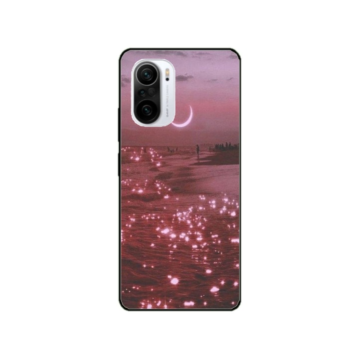 Husa personalizata Swim Case si Folie de Silicon pentru Xiaomi Redmi 12C, model Pink Sky, multicolor, S1D1M0129