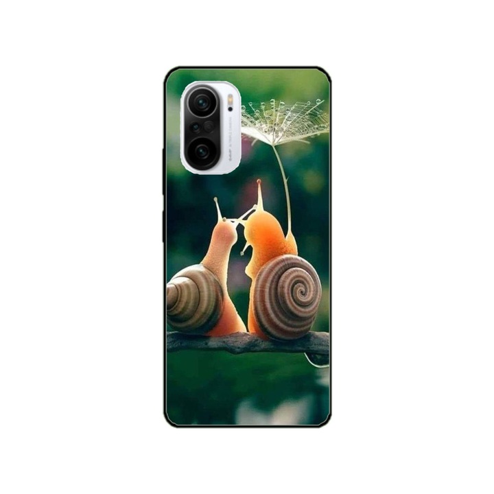 Husa personalizata Swim Case si Folie de Silicon pentru Xiaomi Redmi 12C, model Snail, multicolor, S1D1M0231