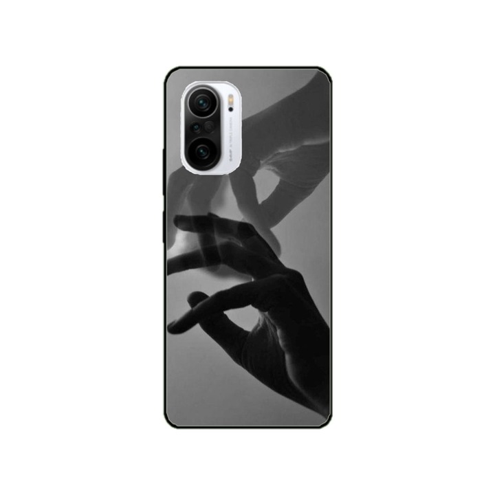 Husa personalizata HQ Print si Folie de Silicon pentru Xiaomi Redmi 12C, model Hand Reach, multicolor, S1D1M0318