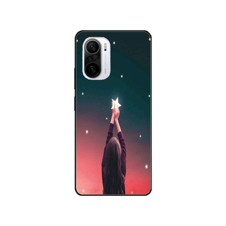 Husa personalizata Swim Case si Folie de Silicon pentru Xiaomi Redmi 12C, model Star stealing, multicolor, S1D1M0292