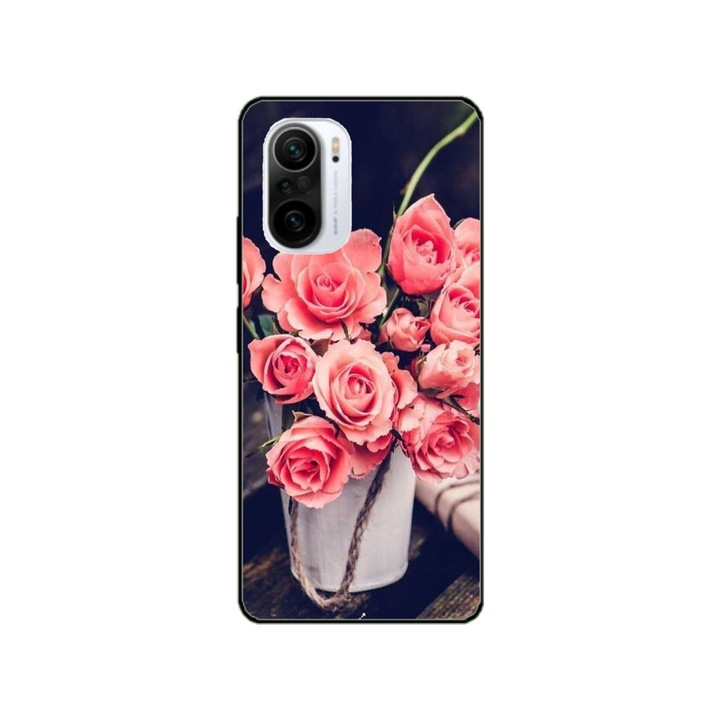 Husa personalizata HQ Print si Folie de Silicon pentru Xiaomi Redmi 12C, model Flowers #22, multicolor, S1D1M0379