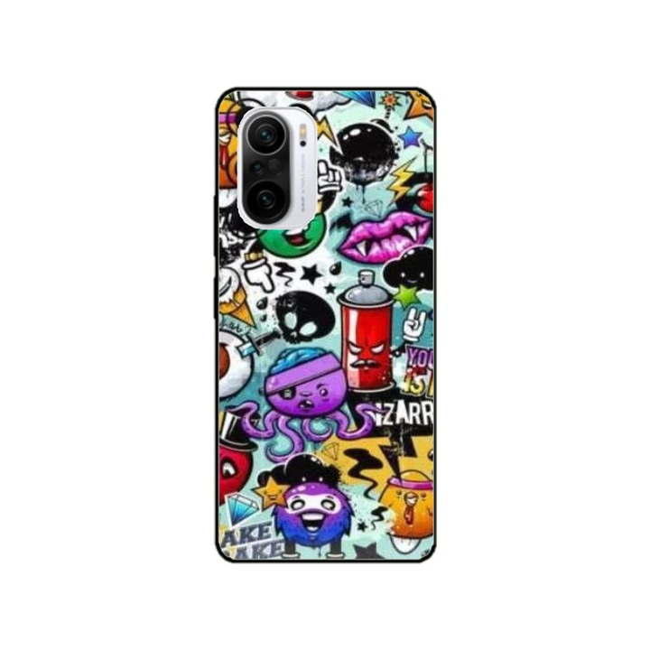 Husa personalizata HQ Print si Folie de Silicon pentru Xiaomi Redmi 12C, model Grafitti, multicolor, S1D1M0289