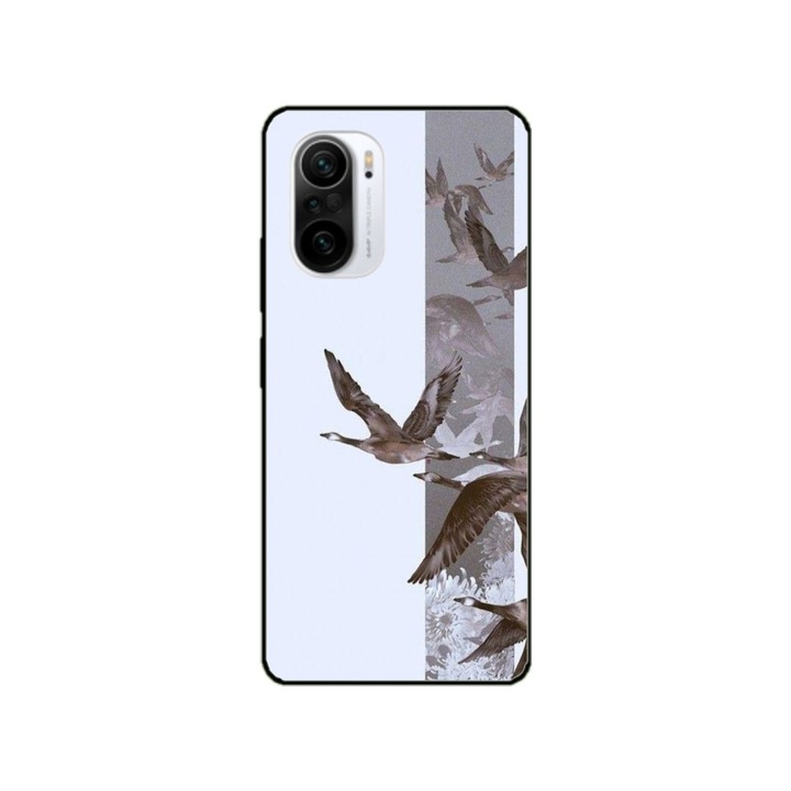 Husa personalizata HQ Print si Folie de Silicon pentru Xiaomi Redmi 12C, model Birds, multicolor, S1D1M0314