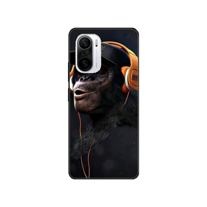 Husa personalizata HQ Print si Folie de Silicon pentru Xiaomi Redmi 12C, model Monkey, multicolor, S1D1M0319