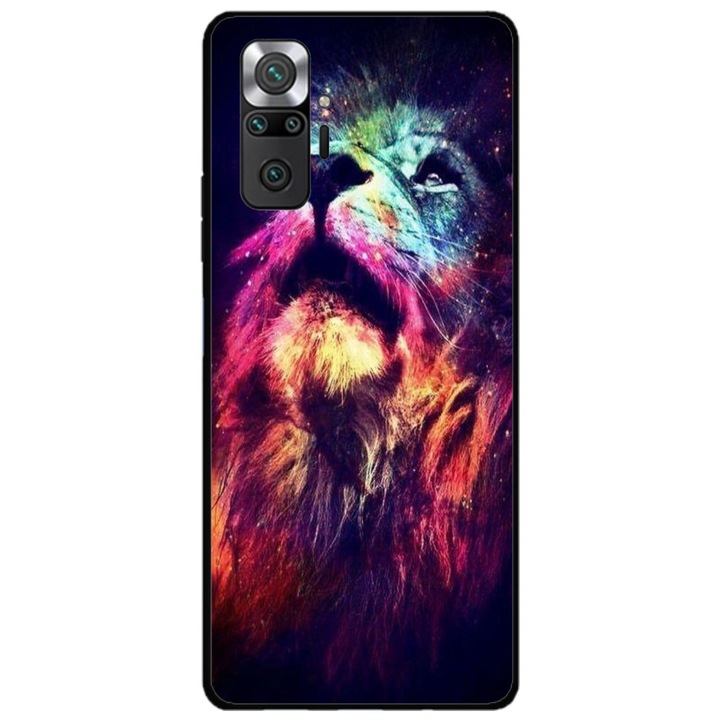 Husa personalizata HQ Print si Folie de Silicon pentru Xiaomi Redmi Note 11 Pro Plus 5G, model Celestial Lion, multicolor, S1D1M0002