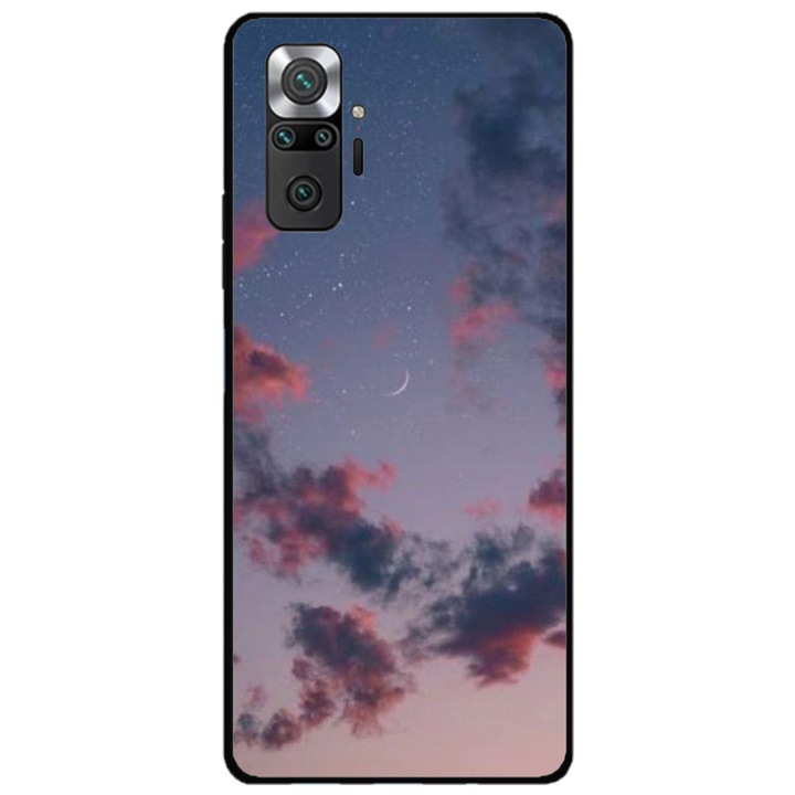 Husa personalizata HQ Print si Folie de Silicon pentru Xiaomi Redmi Note 11 Pro Plus 5G, model Moody Sky, multicolor, S1D1M0146
