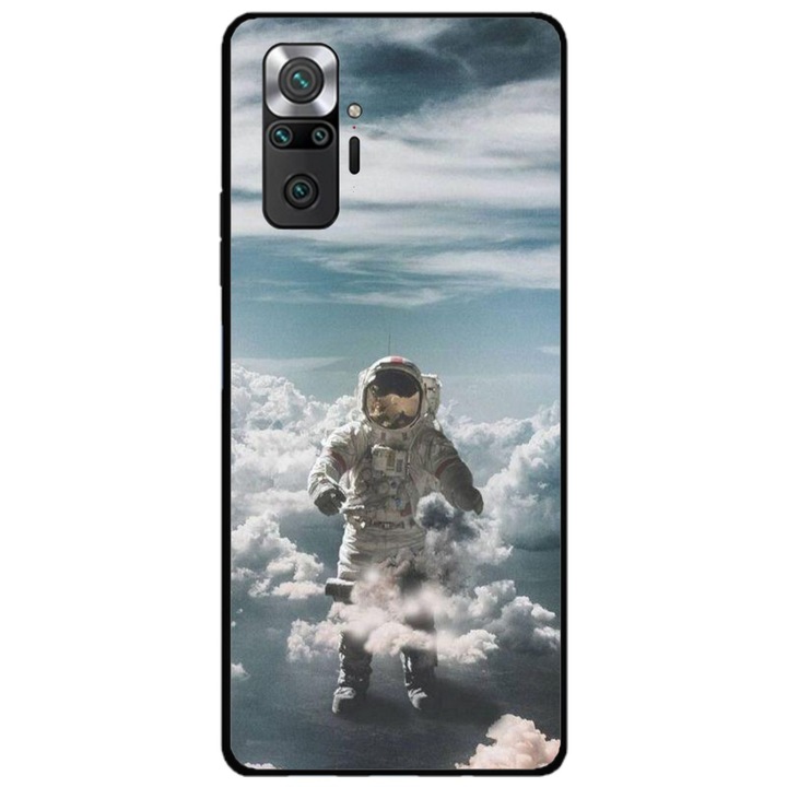 Husa personalizata HQ Print si Folie de Silicon pentru Xiaomi Redmi Note 11 Pro Plus 5G, model Astronaut in the Clouds, multicolor, S1D1M0290