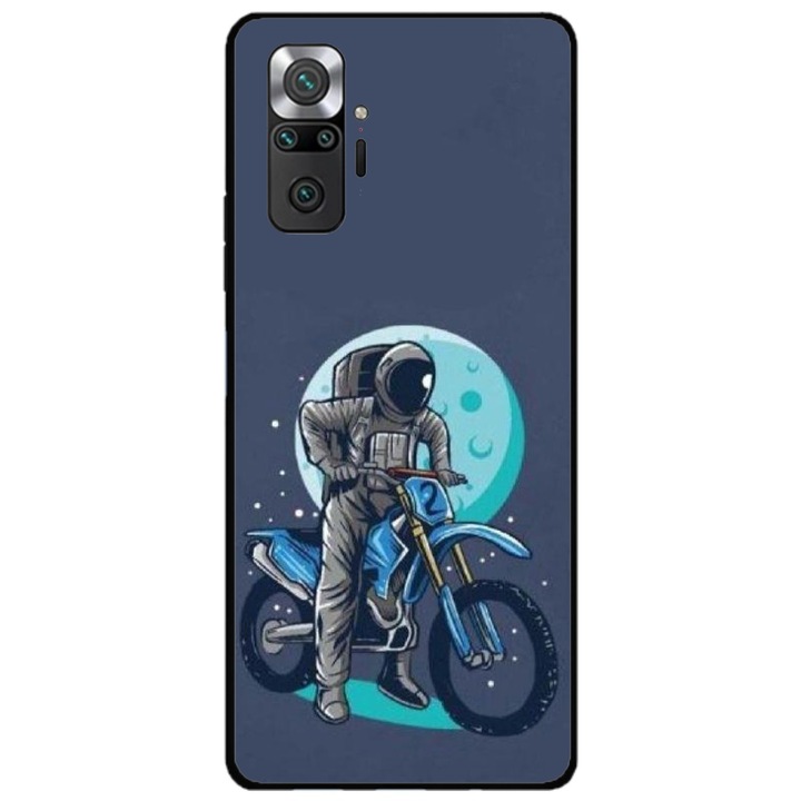 Персонализиран калъф за плуване и силиконово фолио за Xiaomi Redmi Note 11 Pro Plus 5G, модел Biker Astronaout, многоцветен, S1D1M0375