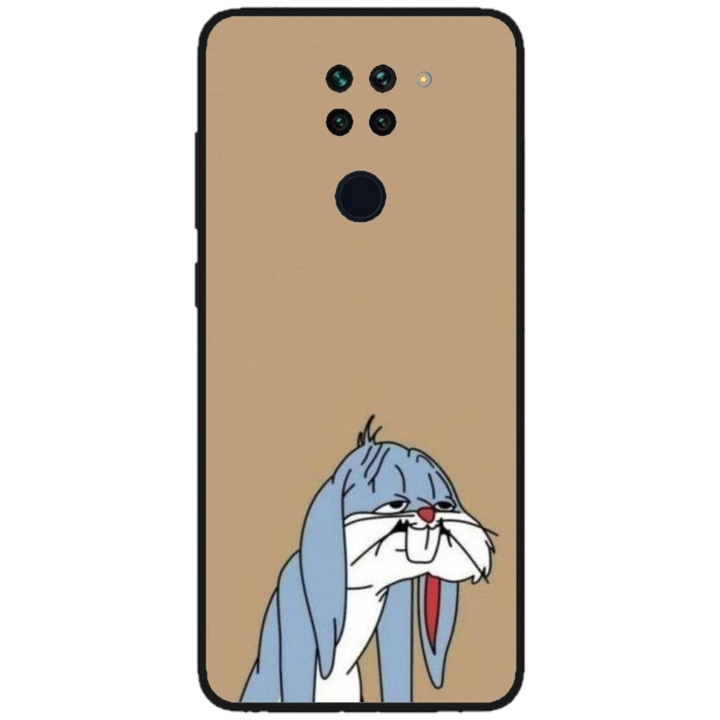 Husa personalizata HQPrint si Folie de Silicon pentru Xiaomi Redmi Note 9T, model Tired Bunny, multicolor, S1D1M0027
