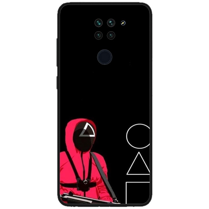 Husa personalizata HQPrint si Folie de Silicon pentru Xiaomi Redmi Note 9 Pro 5G, model Squid Game #5, multicolor, S1D1M0177