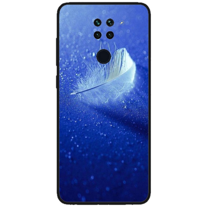 Husa personalizata HQPrint si Folie de Silicon pentru Xiaomi Redmi Note 9T, model Pana, multicolor, S1D1M0236