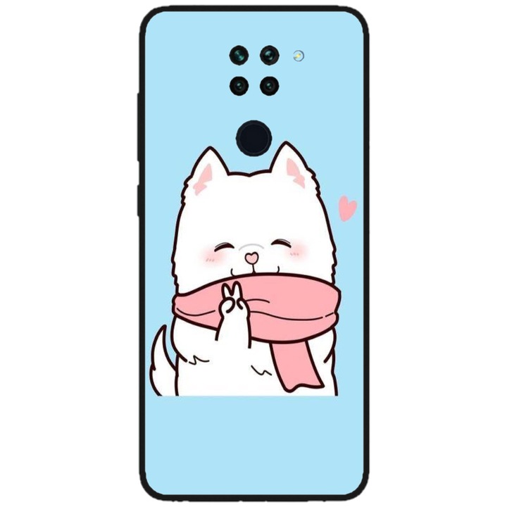 Husa personalizata HQPrint si Folie de Silicon pentru Xiaomi Redmi Note 9T, model Cute Puppy, multicolor, S1D1M0232