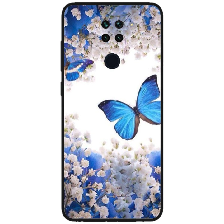 Husa personalizata HQPrint pentru Xiaomi Redmi Note 9T, model Butterfly #4, multicolor, S1D1M0041