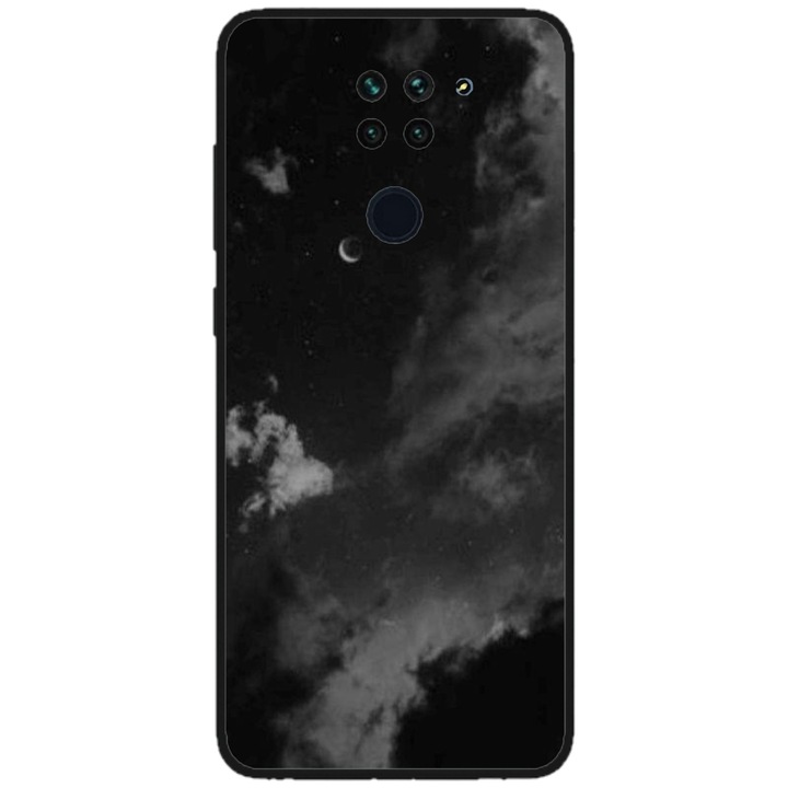Husa personalizata HQPrint si Folie de Silicon pentru Xiaomi Redmi Note 9T, model Night Sky, multicolor, S1D1M0022