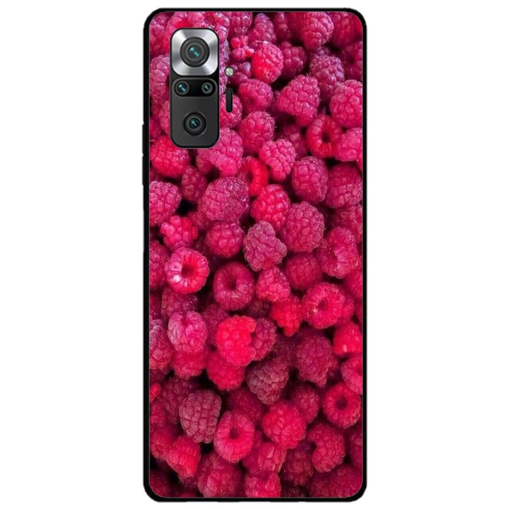 Husa personalizata Swim Case pentru Xiaomi Redmi Note 10 Pro, model Zmeura, multicolor, S1D1M0234