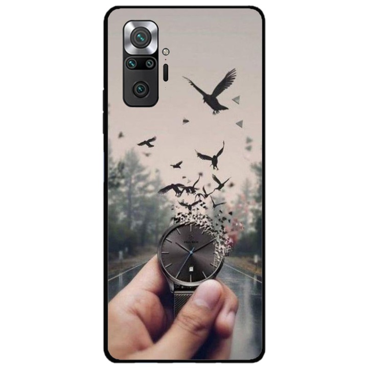 HQPrint custom cover за Xiaomi Redmi Note 10 Pro Max, Time Flies модел №2, многоцветен, S1D1M0365