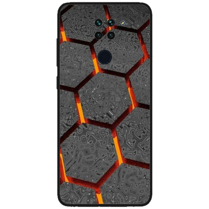 Персонализиран калъф за плуване и силиконово фолио за Xiaomi Mi 10T Lite, модел Lava Hex, многоцветен, S1D1M0265