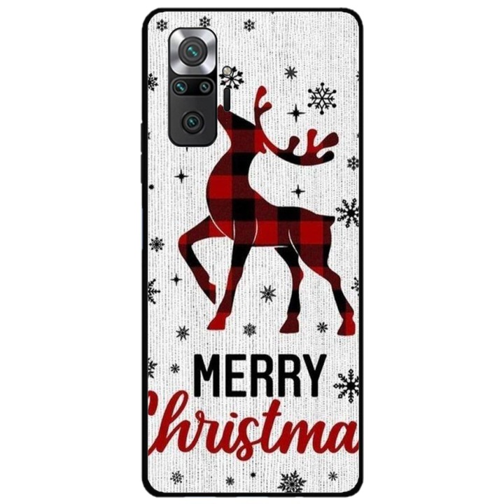 Персонализиран калъф за плуване и силиконово фолио за Xiaomi Redmi Note 11 Pro Plus 5G, модел Merry Christmas Reindeer #1, многоцветен, S1D1M0049