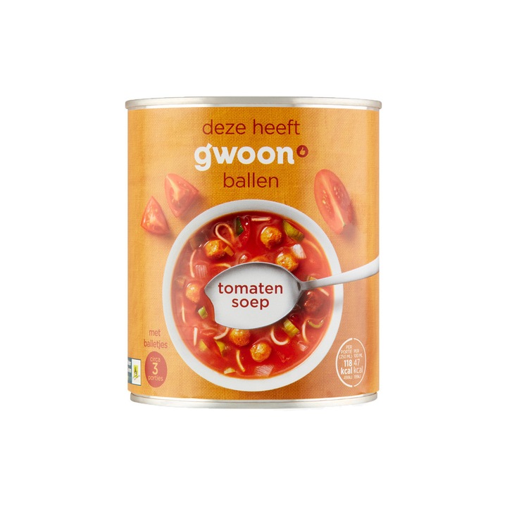 Supa de rosii, cu mini chiftelute si paste, 800 ml, G’woon
