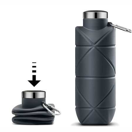 Sticla pentru apa din silicon, Pliabila si Reutilizabila, 23 oz/700ml