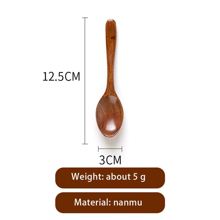 Linguri din lemn ZYBLSSBB LSM2XH-BST3017596-1, set de 4, lucrate manual, pentru supa/ceai/cafea, maro