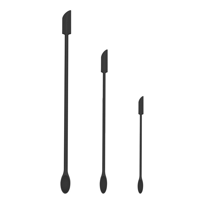 Set 3 Spatule, Silicon, 16cm/30cm, Negru