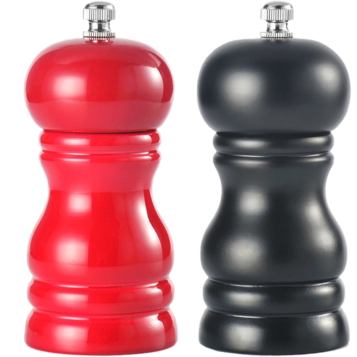 Set 2 Rasnite, Lemn, 11.5 x 5cm, Rosu/Negru