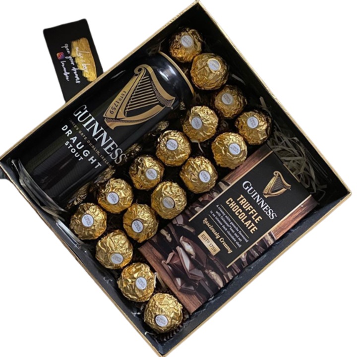 Guinness sör fekete-arany LuxBox csokival + itallal