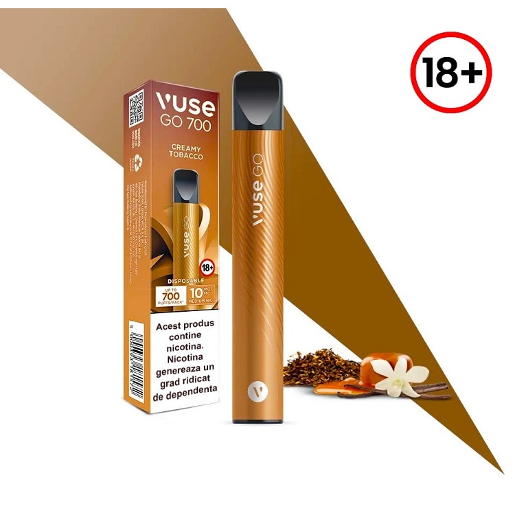 elfbar elfa master akku Tigara electronica de unica folosinta, Vuse GO 700 - Creamy Tobacco, 2ml,  20mg/ml nicotina, autonomie 700 pufuri