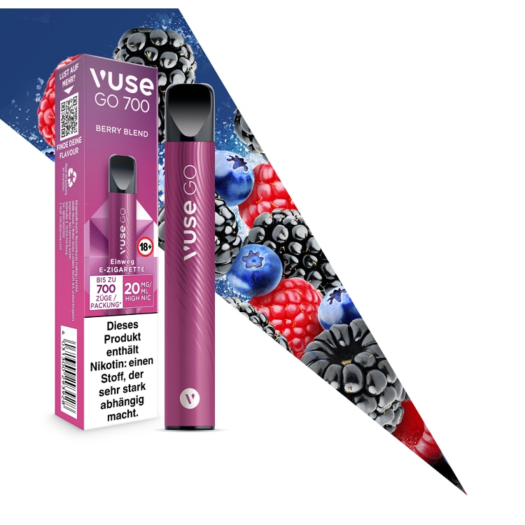 Tigara electronica de unica folosinta, Vuse GO 700 - Berry Blend, 2ml,  20mg/ml nicotina, autonomie 700 pufuri - eMAG.ro