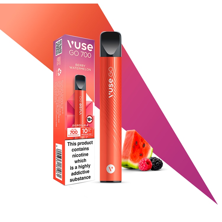Tigara electronica de unica folosinta, Vuse GO 700 - Berry Watermelon, 2ml,  20mg/ml nicotina, autonomie 700 pufuri - eMAG.ro