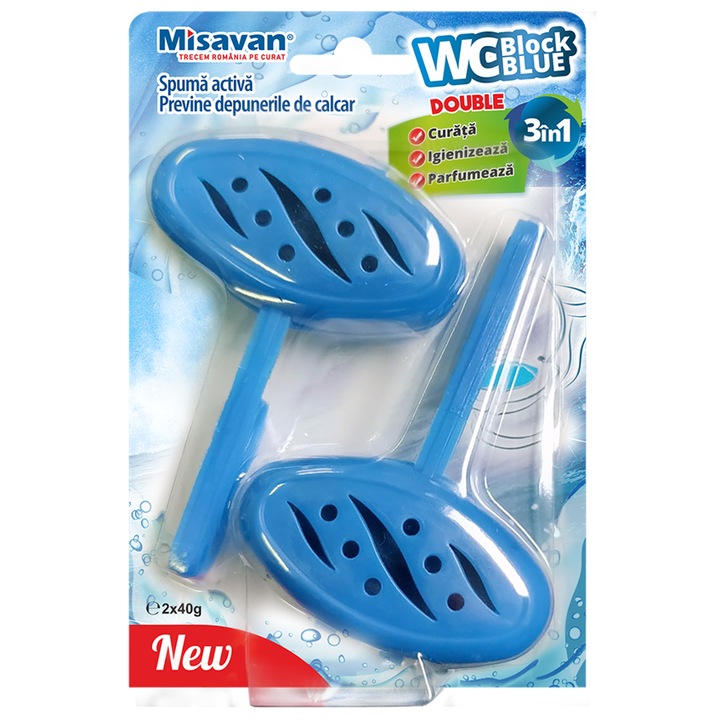 WC-frissítő Misavan Wc Block Blue, 40g Dupla