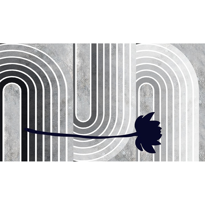 Fototapet fara imbinari H 250 cm x L 400 cm geometrie alb negru grunge beton