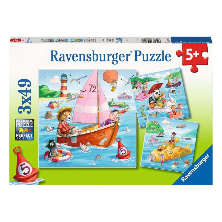 Puzzle Ravensburger 3x49 piese - Pe apa