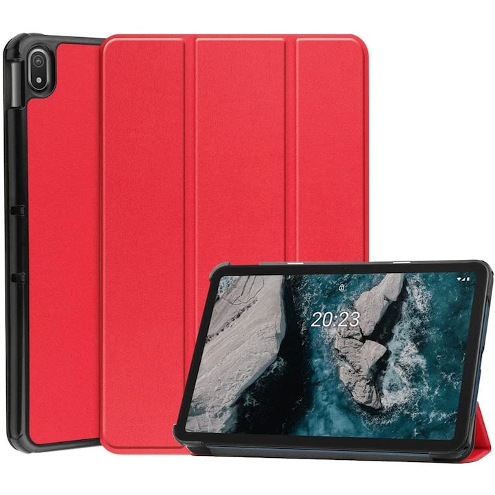 Husa Slim Sigloo, Smart Cover, Trifold, pentru tableta Samsung Galaxy Tab S6 Lite/P610 2022, 10.4inch, model Simple Red