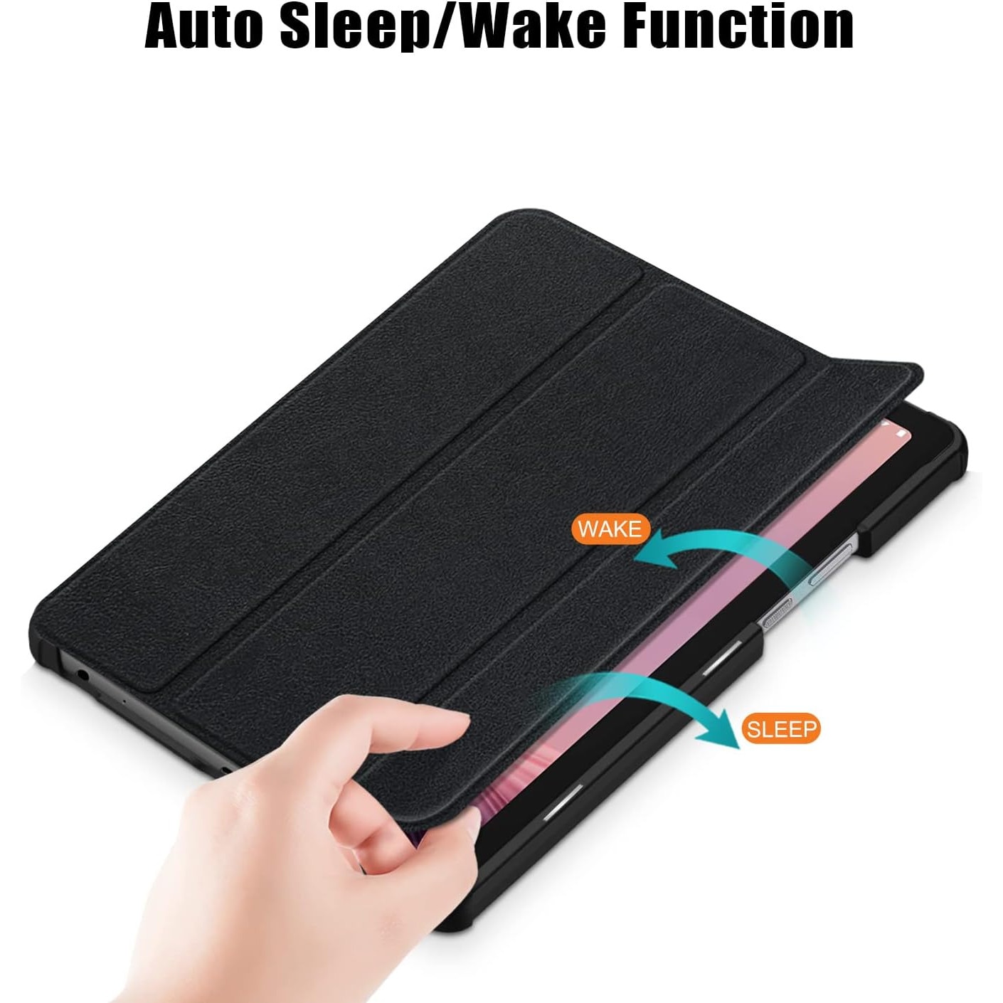 Husa Slim Sigloo, Smart Cover, Trifold, pentru tableta Lenovo Tab M9, TB-310FU, 9 inch, Black