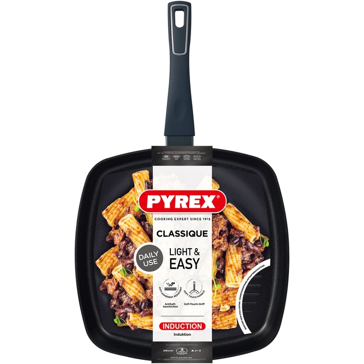 Грил тиган Pyrex Classique, Пресован алуминий, 28 см