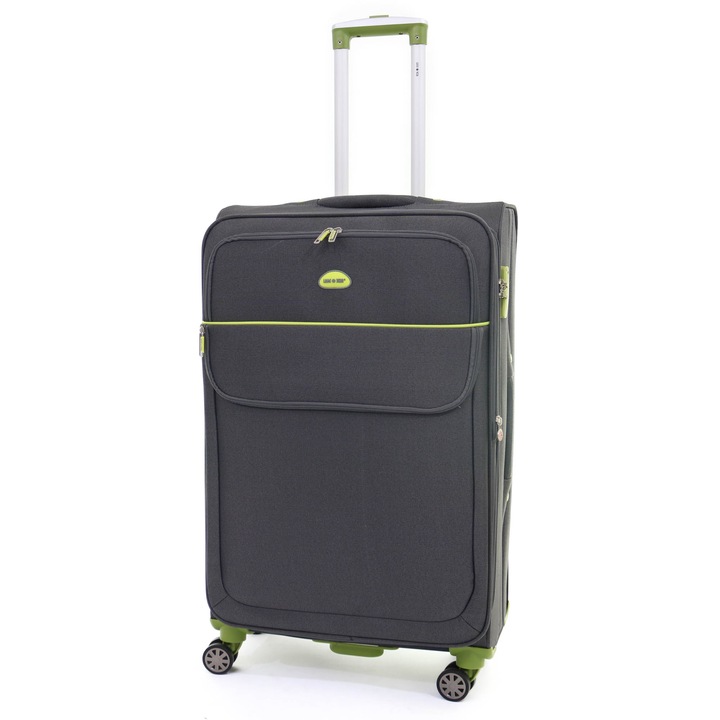 Куфар Lamonza Superlight, 78X47x29 см, 3,6 кг, сив / зелен