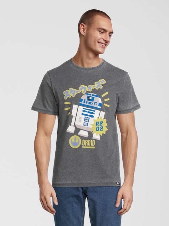 Recovered, Tricou Star Wars R2D2 Japanese 2113, Gri inchis
