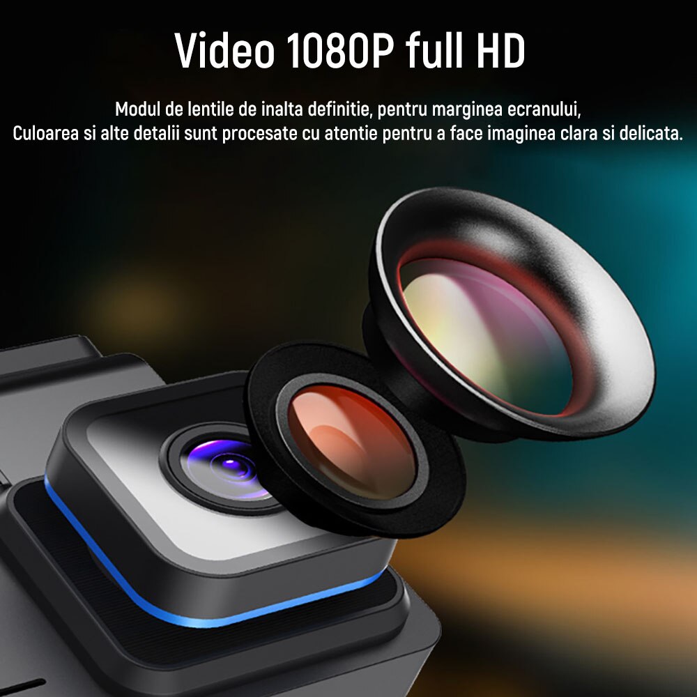 Camera DVR Auto, Vaxiuja, ABS, 3 inchi, WIFI, 1080p, 140°, Negru - eMAG.ro