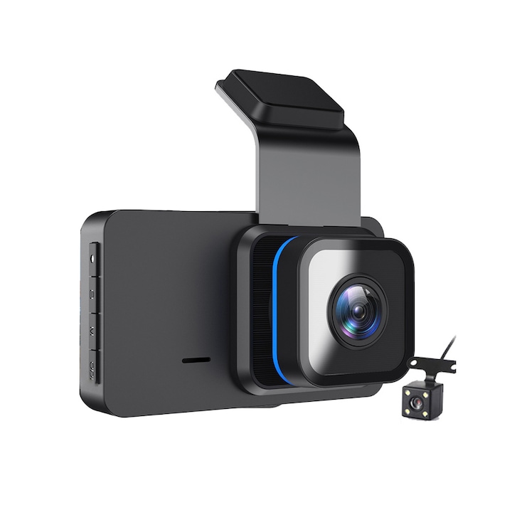 DVR камера за кола, Vaxiuja, ABS, 3 инча, WIFI, 1080p, 140°, Черен
