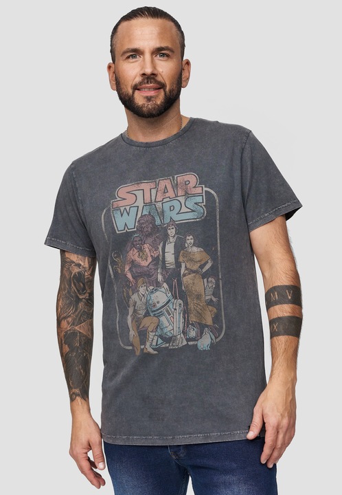 Recovered, Tricou din bumbac Star Wars 3249, Gri carbune