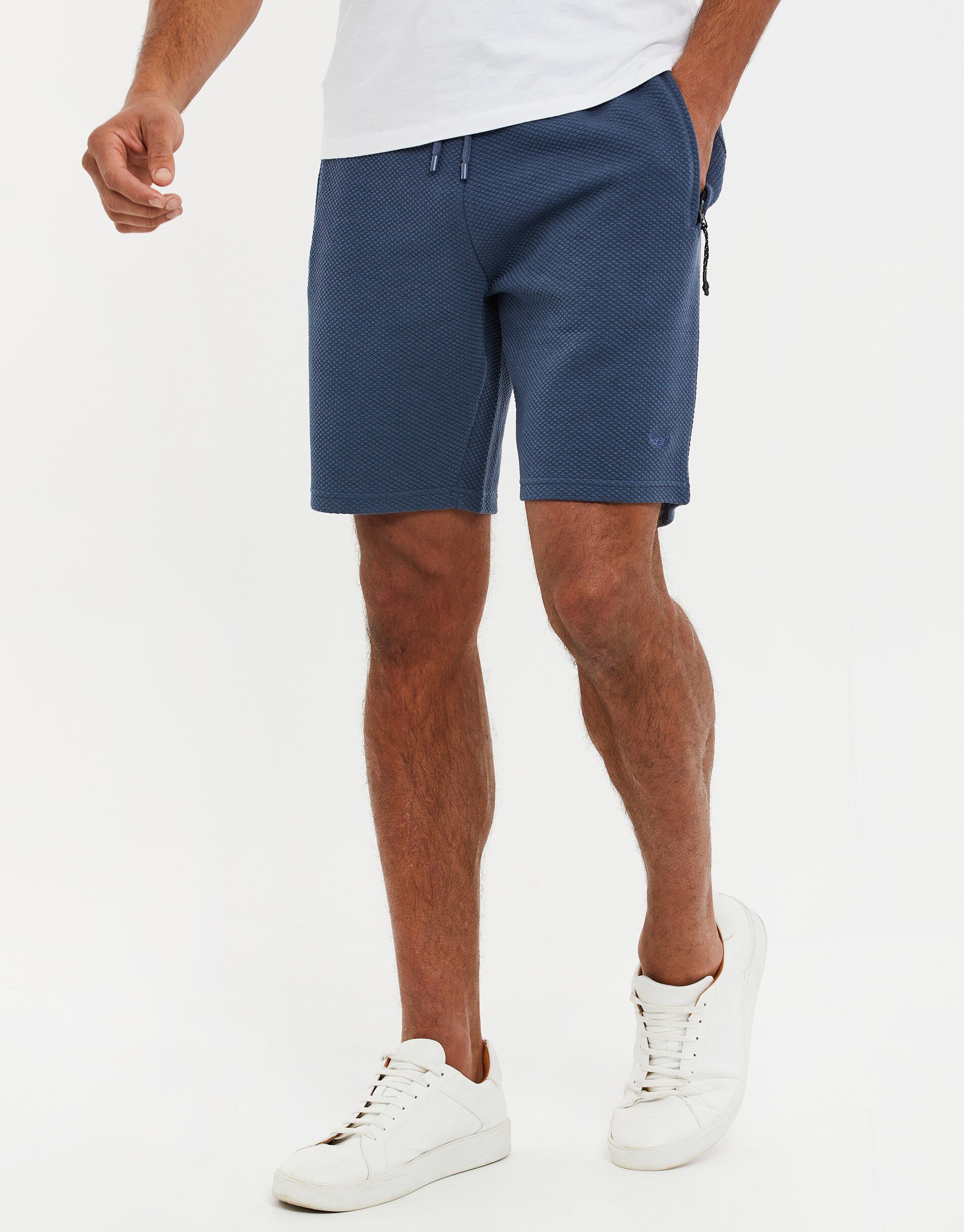 Threadbare, Pantaloni scurti de trening cu snur de ajustare THB Fergie 3661, Albastru inchis, S