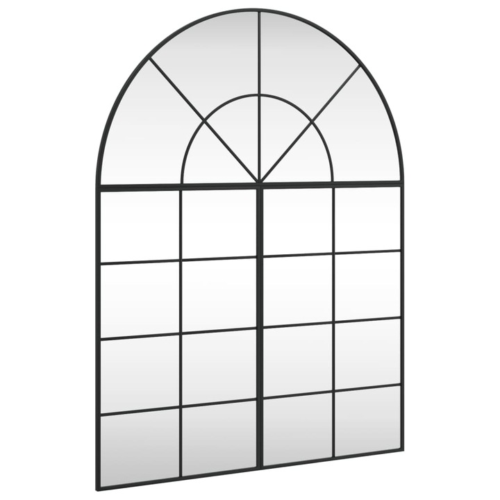 Стенно огледало vidaXL, Черно, 100x130 см, Арка, Желязо, 8.2 Kg