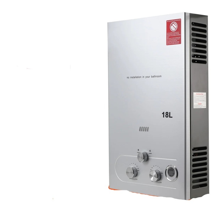 Моментален нагревател, 18L, 220V, 36KW, неръждаема стомана, 4, 8 GPM, сив